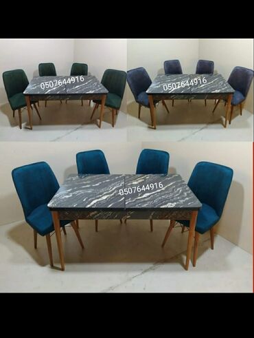 Masa və oturacaq dəstləri: Mətbəx üçün, Yeni, Açılan, Dördbucaq masa, 4 stul — 5