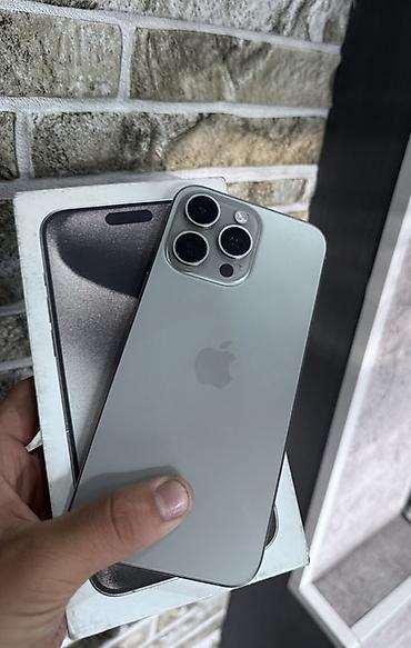лучшие телефоны до 15000: IPhone 15 Pro Max, Б/у, 256 ГБ, Natural Titanium, Коробка — 3