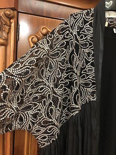 sumqayitda jaket: Zərif abaya/kimono üslublu qadın üst geyimi - Rəng: qara - Üst hissə — 4
