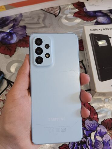 iphone 13 2 ci el: Samsung Galaxy A33 5G, 128 GB, rəng - Mavi, Zəmanət, Sensor, Barmaq izi