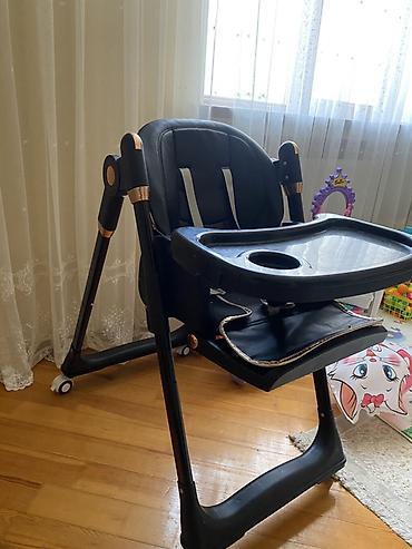 Uşaq yemək stulu - Rəng: qara, qızılı detallar ilə - Yumşaq oturacaq lalafo.az -da Uşaq yemək stulu - Rəng: qara, qızılı detallar ilə - Yumşaq oturacaq