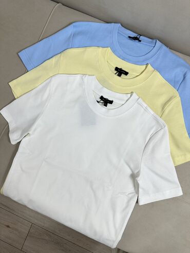 женские летние топы: Футболка, Классикалык модель, Туркия, Massimo Dutti, Пахта, Жаңы, Бардык өлчөмдөр