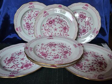Ostali antikviteti: Tanjiri 8 kom.Meissen Indian Pink Flowers.4g. Meissen tanjiri 8 — 2