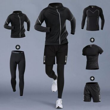 спортивная мужская зимняя одежда: Спортивный костюм 2XL (EU 44), цвет - Черный