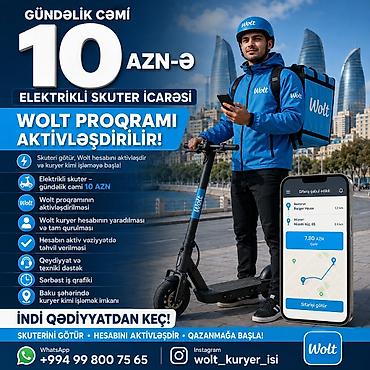 Əməkdaş axtarışı (vakansiyalar): Moto-kuryer tələb olunur, Gündəlik ödəniş, Təcrübəsiz — 1