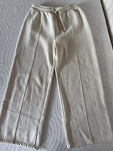 mona farmerke: Wide-Leg Plush Trousers – ženske široke pantalone - Kroj: široke — 2