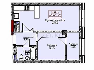 real sight: 2 комнаты, 47 м², Восток-5 мкр Элитка, 11 этаж, ПСО (под самоотделку) — 10