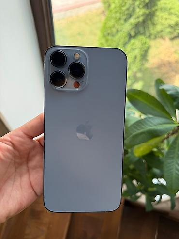 IPhone 13 Pro Max, Б/у, 256 ГБ, Blue Titanium, Защитное стекло, Кабель, Коробка, 79 %