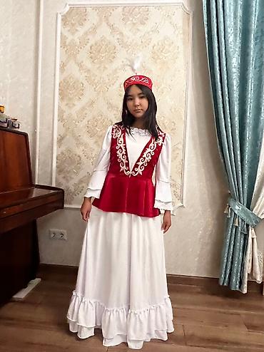 базарить: Кыргызский национальный костюм для девочек 10-13 лет Белое платье — 5