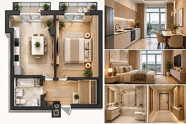 псо 2023: 1 комната, 45 м², Асанбай мкр Элитка, 2 этаж, ПСО (под самоотделку) — 1