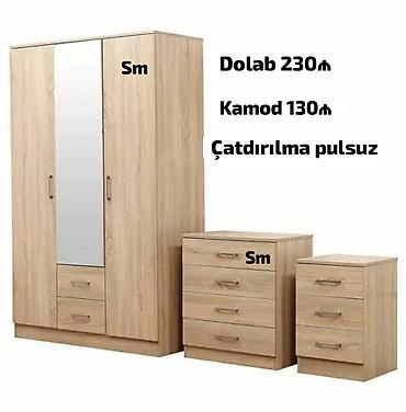 taxta asılqan: Yataq otağı mebel dəsti – açıq ağcaqayın rəngli Tərkib: - 3 qapılı — 1