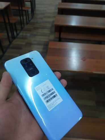 телефон нот 6: Xiaomi, Redmi Note 9, Б/у, 128 ГБ, цвет - Голубой, 1 SIM, 2 SIM
