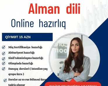 taim kursu: Xarici dil kursu, Alman dili, Böyüklər üçün, Uşaqlar üçün, Danışıq klubu, Daşıyıcı ilə, Abituriyentlər üçün