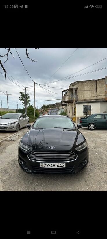 xacmaz masin satisi: Qara rəngdə Ford Fusion avtomobili. Zərif dizaynı və müasir görünüşü