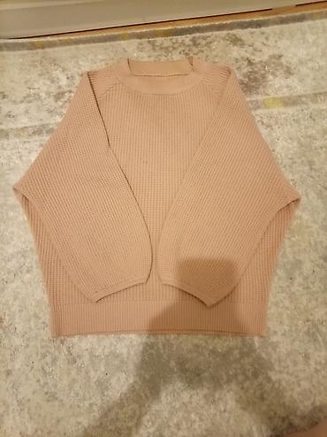 Sviterlər: Bej rəngli trikotaj sviter - Model: dairəvi yaxalı, raglan qol - — 2
