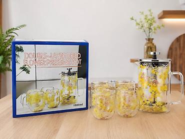 pot: Набор «Double‑Layer Dried Flower Pressing Pot» — стеклянный — 1