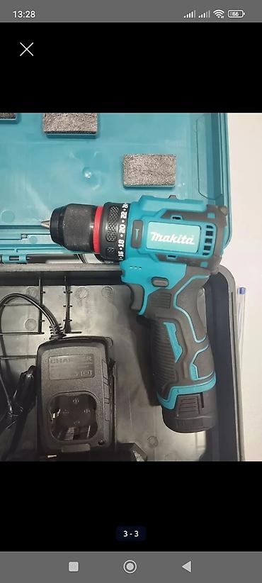 mini drel satilir: Makita markalı simsiz şurupka/matkap seti. Xüsusiyyətlər: - Güclü — 3