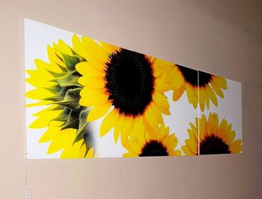 цветы живопись картины: Картина-яркое изображение цветов подсолнуха - декорация из трех