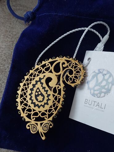 beş qaş üzüklər: BUTALI Azerbaijani Jewellery – xonça naxışı (buta) formalı broş -
