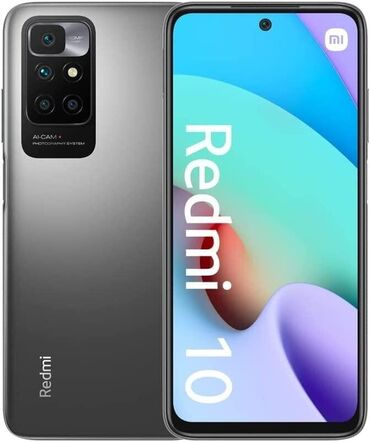 телефон 5: Redmi, Redmi 10, Б/у, 128 ГБ, цвет - Серый, 1 SIM