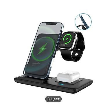 led: Mingmai 3-в-1 складная беспроводная станция зарядки для iPhone 15, 14 — 4