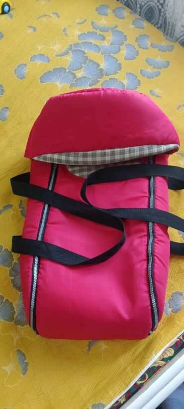 коляска детская цена бишкек: Тёплая переноска-конверт для новорождённого. - Цвет: ярко-розовый с