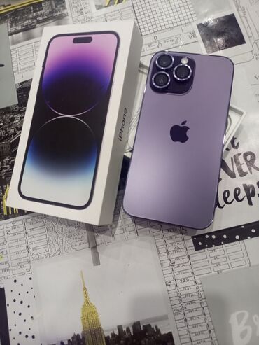 apple 14 pro qiymeti: IPhone 14 Pro Max, 128 ГБ, Deep Purple, Гарантия, Отпечаток пальца, Беспроводная зарядка