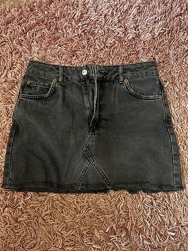 satom: Crna teksas mini suknja - Materijal: klasični denim (pamuk sa blagim — 1