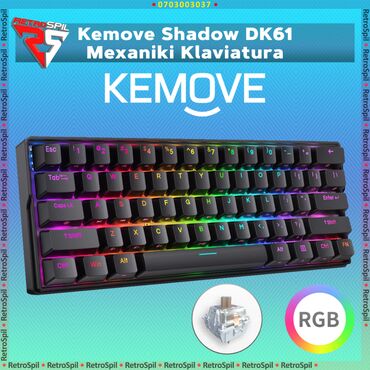 Mauslar: Kemove Shadow DK61 Mexaniki Klaviatura (Mechanical) Geteron Brown