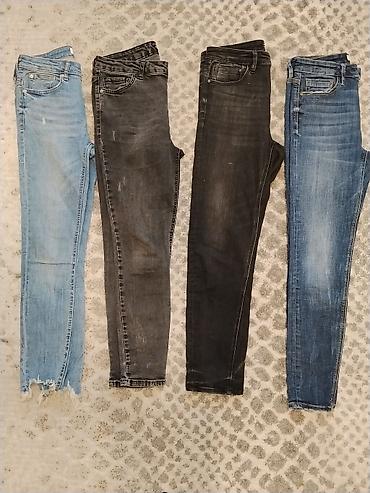 34 helanke: Lot ženskih farmerki – 4 para - Kroj: uske (skinny), nizak do srednji — 4
