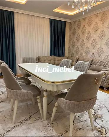 samdamlar: Qonaq otağı üçün, Yeni, Açılmayan, Dördbucaq masa, 6 stul — 1