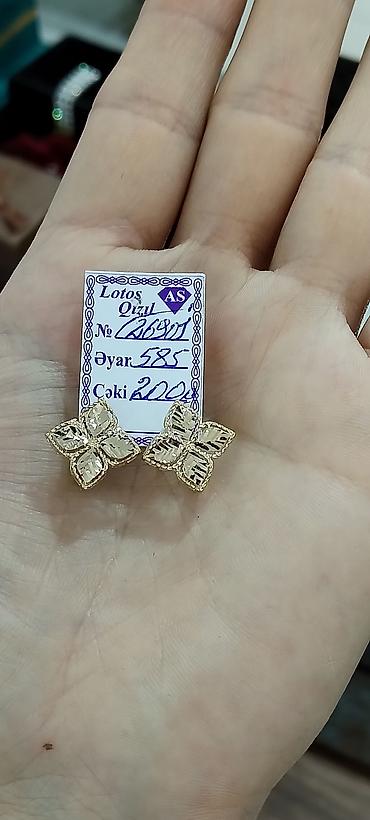 Aksesuarlar: Sırğa, Sarı qızıl, 585 Əyar, 2 g — 3