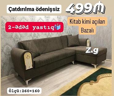 Divanlar: Künc divanı – kitab kimi açılan, bazalı model. - Ölçü: 260×160 sm - — 1