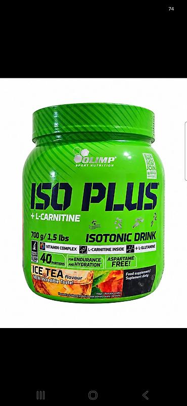 Спорт и хобби: Olimp ISO Plus + L-Carnitine izotonik içki tozu. Məhsul idman zamanı — 1