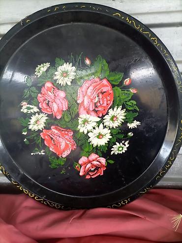 Əl naxışlı metal çay/tray dəstləri - Material: möhkəm metal əsas