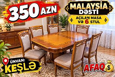 malaziya stol: 350 azn Malaziyya istehsalli Acilan Masa ce 6 eded Stullari.unvan — 1