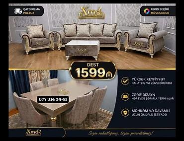 kilim mebel stol stul: Xmd mebel dəsti - Tam dəst: 3 nəfərlik divan, 2 ədəd kreslo, orta — 1