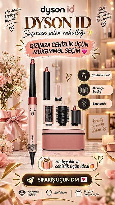 hamam kranti: ✨💗 DYSON ID 💗✨ 🌸 ORİJİNAL MƏHSUL 🌸 💎 Saçlarınızı istədiyiniz formada — 2
