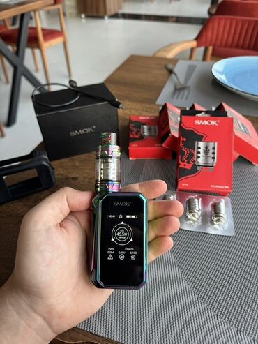 Qəlyan, vayp və aksesuarları: Elektron qəlyan vape çox güclü qəlyandır. 230w a qədər gücü var