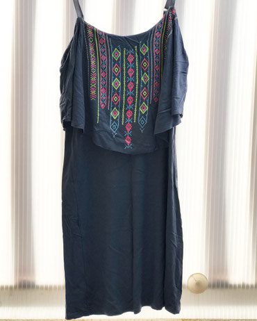 haljinica teget boje: S (EU 36), bоја - Tamnoplava, Drugi stil, Na bretele