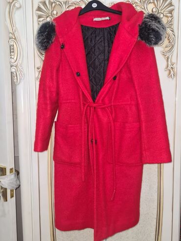 palto modelleri 2022: Пальто L (EU 40), цвет - Красный