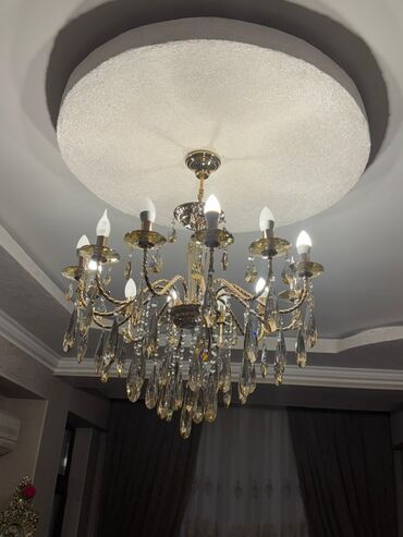 Süni güllər: Çılçıraq, 10 və daha çox lampa, Xrustal