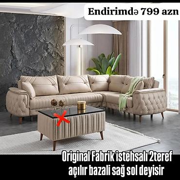 Künc divan dəsti – orijinal fabrik istehsalı. İki tərəfi açılır
