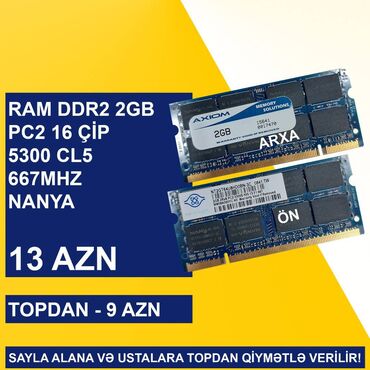 Operativ yaddaş (RAM): Notebook üçün Ramlar (DDR2/DDR3/DDR4) SAYLA ALANA VƏ USTALARA TOPDAN -da lalafo.az — 10 Operativ yaddaş (RAM): Notebook üçün Ramlar (DDR2/DDR3/DDR4) SAYLA ALANA VƏ USTALARA TOPDAN — 10