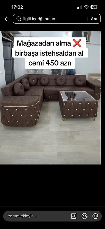 armud puf: Künc divan dəsti – klassik və rahat dizayn - Künc L-şəkilli divan — 1