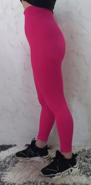 Helanke, biciklistički šortsevi: Ženske sportske helanke – hot pink - Visok struk sa širokim — 7