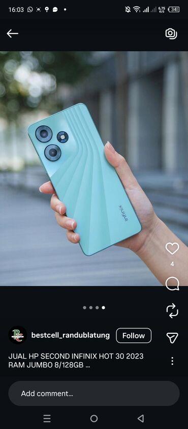 Infinix: Infinix Hot 30, 128 GB, rəng - Mavi, Zəmanət — 2