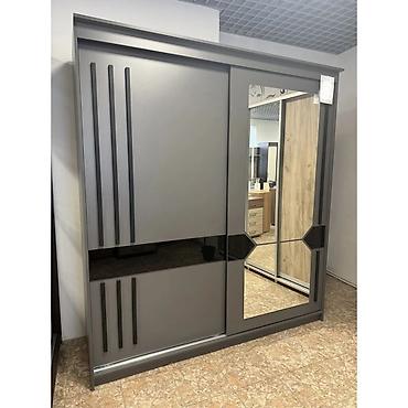 Оңдоп-түзөө жана курулуш: Шкаф-купе с зеркалом, графит - Габариты: ширина 2000 мм, высота 2200 — 3