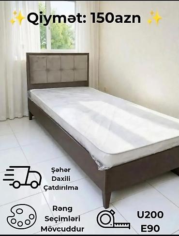 Tək nəfərlik çarpayı və döşək dəsti - Ölçü: U200 x E90 (200 x 90 sm) lalafo.az -da Tək nəfərlik çarpayı və döşək dəsti - Ölçü: U200 x E90 (200 x 90 sm)