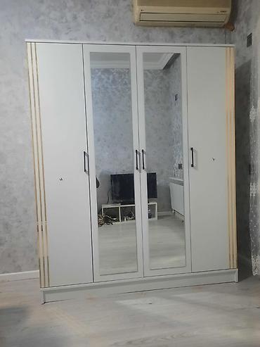 giris dolabi: Yeni, 4 qapılı, Güzgülü, Ağ, Açılan, Düz dolab — 3